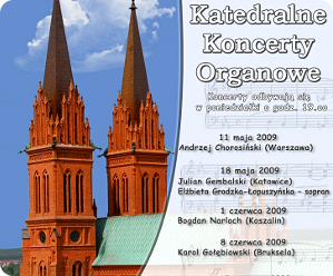 Plakat koncerty organowe Włocławek 2009